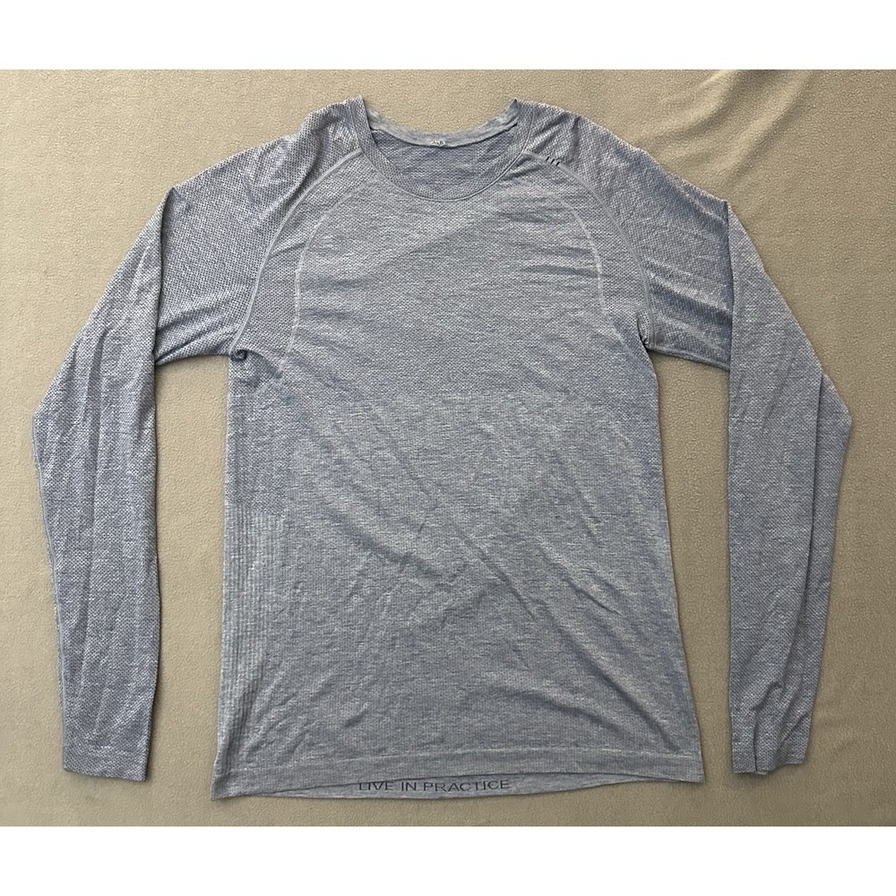 Lululemon Metal Vent Tech Heather Blue Long Sleeve Athletic Shirt Size Small